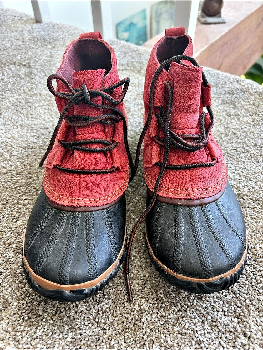 Sorel 1964 Premium T Rain Boots Red & Black US 9